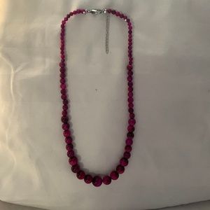 Red tigers eye women necklace